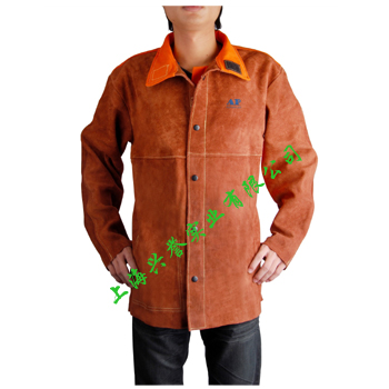 AP-3080咖啡色皮配橙色阻燃背布焊服