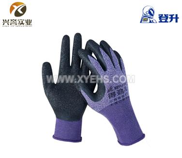 登升 #329 乳胶皱纹防滑耐磨劳保浸胶手套