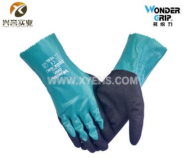 多给力WG-528加长丁腈浸胶防化手套