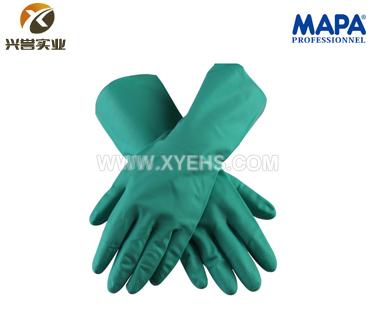 MAPA 519丁腈手套 无尘室耐磨耐有机溶液 电子行业 实验室 长33cm